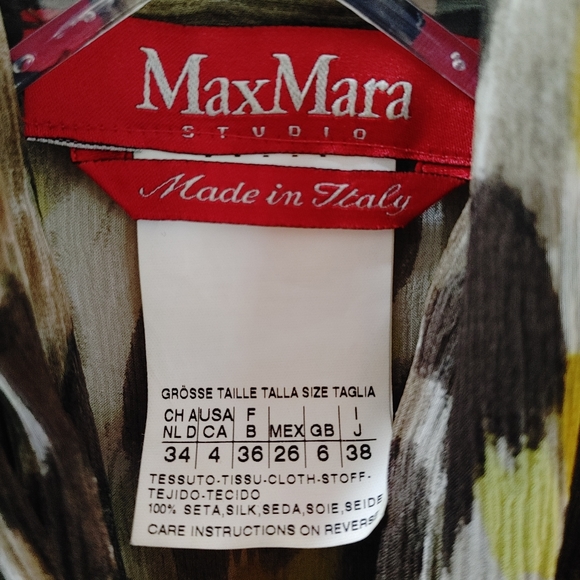 MaxMara Studio 100% Silk Tie Neck Blouse - Picture 5 of 7